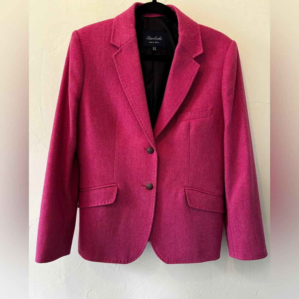 Bariloche Tweed Wool Jacket Blazer Fuschia Magenta Pink Women’s Size 8